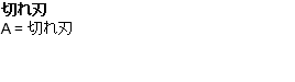 切れ刃 A = 切れ刃